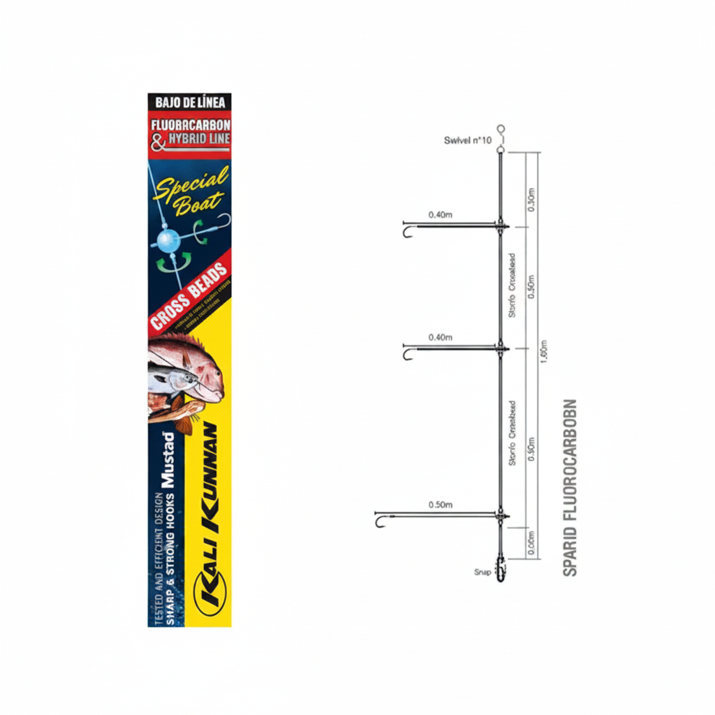 Kali Kunnan Terminale Sparid Fluorocarbon Mis.4 per Pesca in Mare