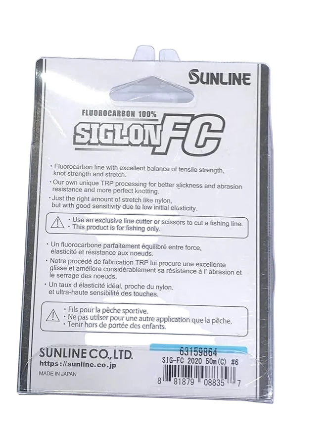 SIGLON FLUORCARBON 50MT 0.415MM 24LB Filo da Pesca Leader Monofilo