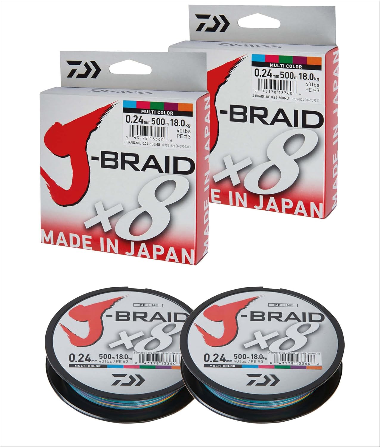 DAIWA J-BRAID X8 300 MT 0.35MM MULTICOLOR