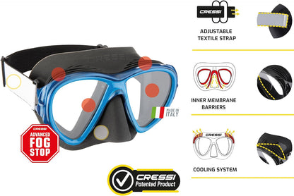 Fiji - Maschera O Combo Set Maschera Fiji + Snorkel Gamma Immersioni E Snorkeling, Taglia Unica, Unisex Adulto