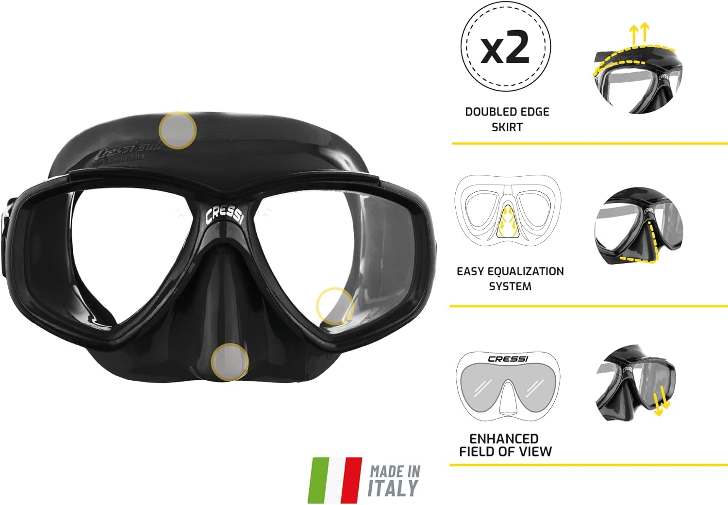 Perla, Snorkeling, Apnea, Immersioni - Maschera Perla O Combo Set Maschera Perla + Snorkel Mexico,Taglia Unica, Unisex Adulto